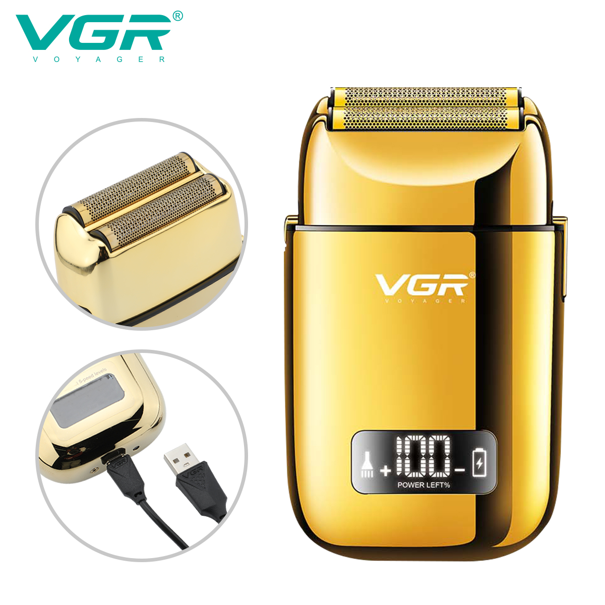 VGR338 new electric high-power LCD digital display hair washing and charging metal reciprocating shaving razor Application Scenario