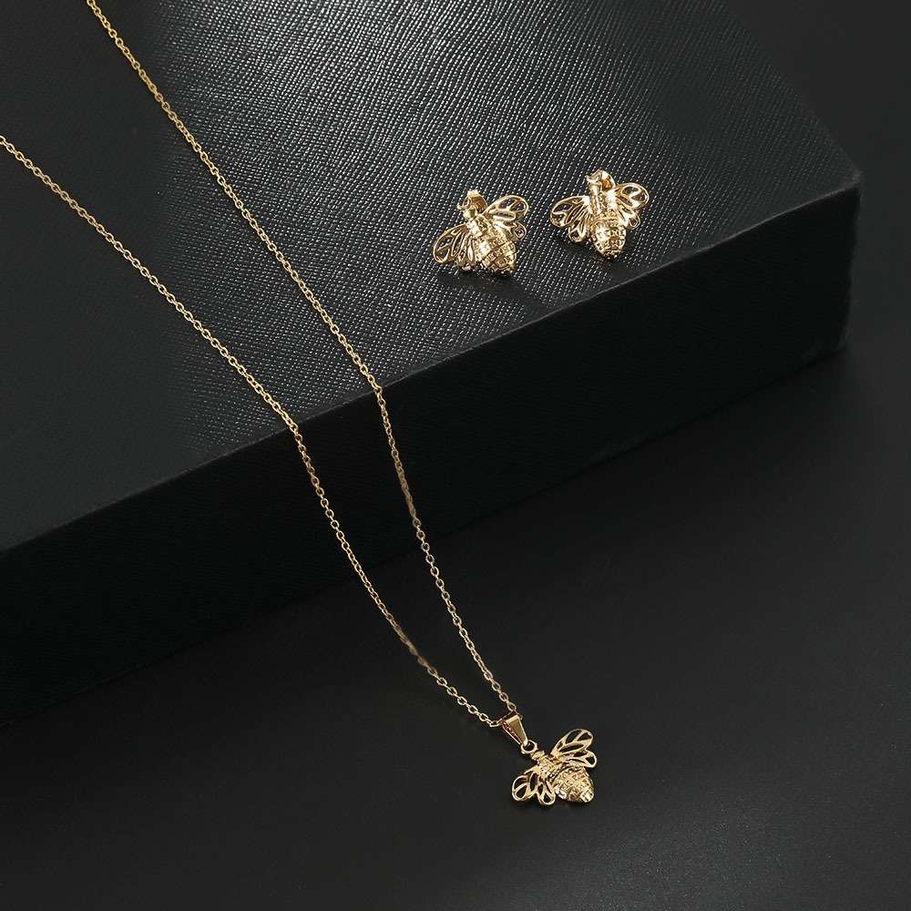 Oil pressure exaggerated set earrings and necklace set, foreign trade oil-dripping zircon fashionable women's earrings and necklace set bestseller recommendation detail image 11