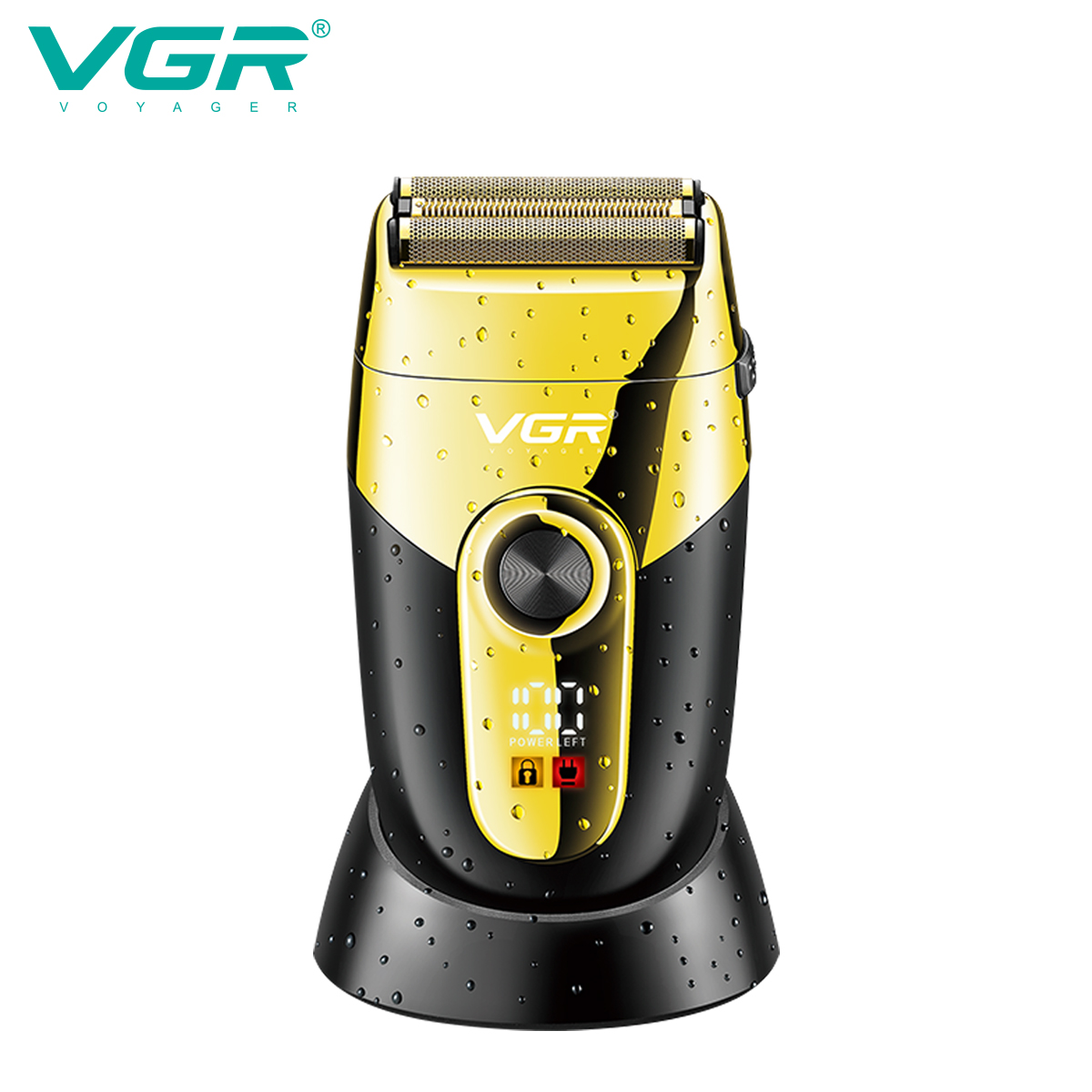 VGR383 Cross-border new LCD digital display retro razor IPX4 water-washable reciprocating razor Whitening device details Picture