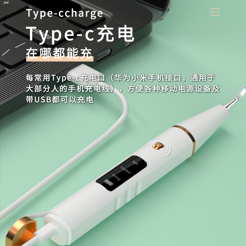 Portable ultrasonic dental cleaner for deep cleaning of teeth and gums, electric toothbrushes, suitable for adults and children details Picture