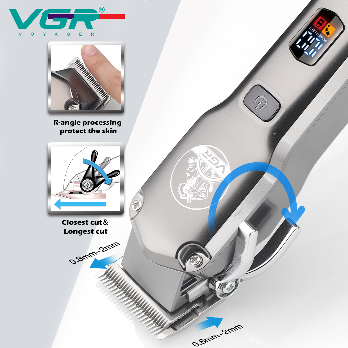 VGR675 Hair Clipper set for adults and children: High-power waterproof oil-tipped scissors, electric clippers, and LCD digital display hair clippers Application Scenario