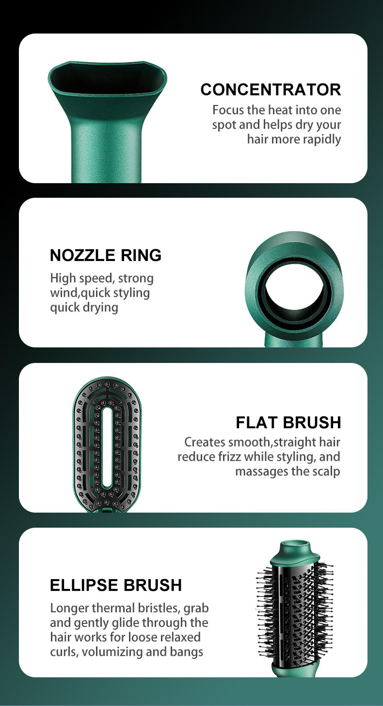 VGR493 Cross-border new four-in-one negative ion hair straightening comb, multi-functional dry and wet dual-purpose hot air comb, hair dryer pic 7