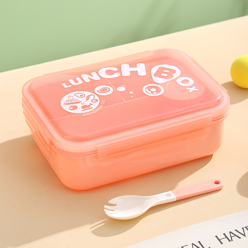H226-547 compartments bento box: Students can bring their own rice in a microwave oven Item Picture