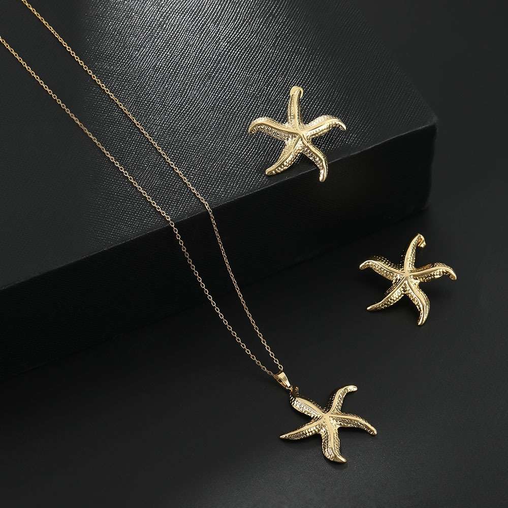 Oil pressure exaggerated set earrings and necklace set, foreign trade oil-dripping zircon fashionable women's earrings and necklace set bestseller recommendation detail image 4