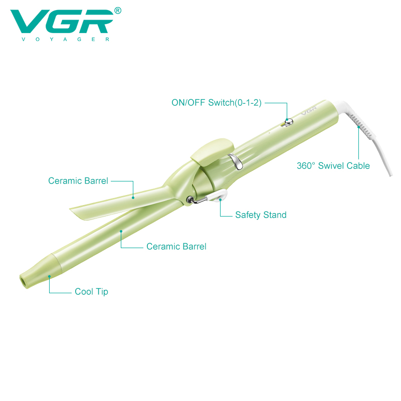 VGR565 Cross-border New Egg roll Clamp, Quick multi-speed temperature control for injury, home constant temperature large wave multi-functional curling iron details Picture