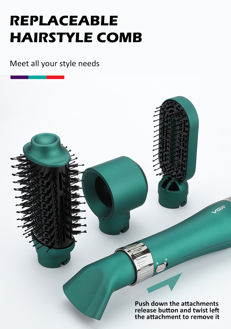 VGR493 Cross-border new four-in-one negative ion hair straightening comb, multi-functional dry and wet dual-purpose hot air comb, hair dryer pic 5
