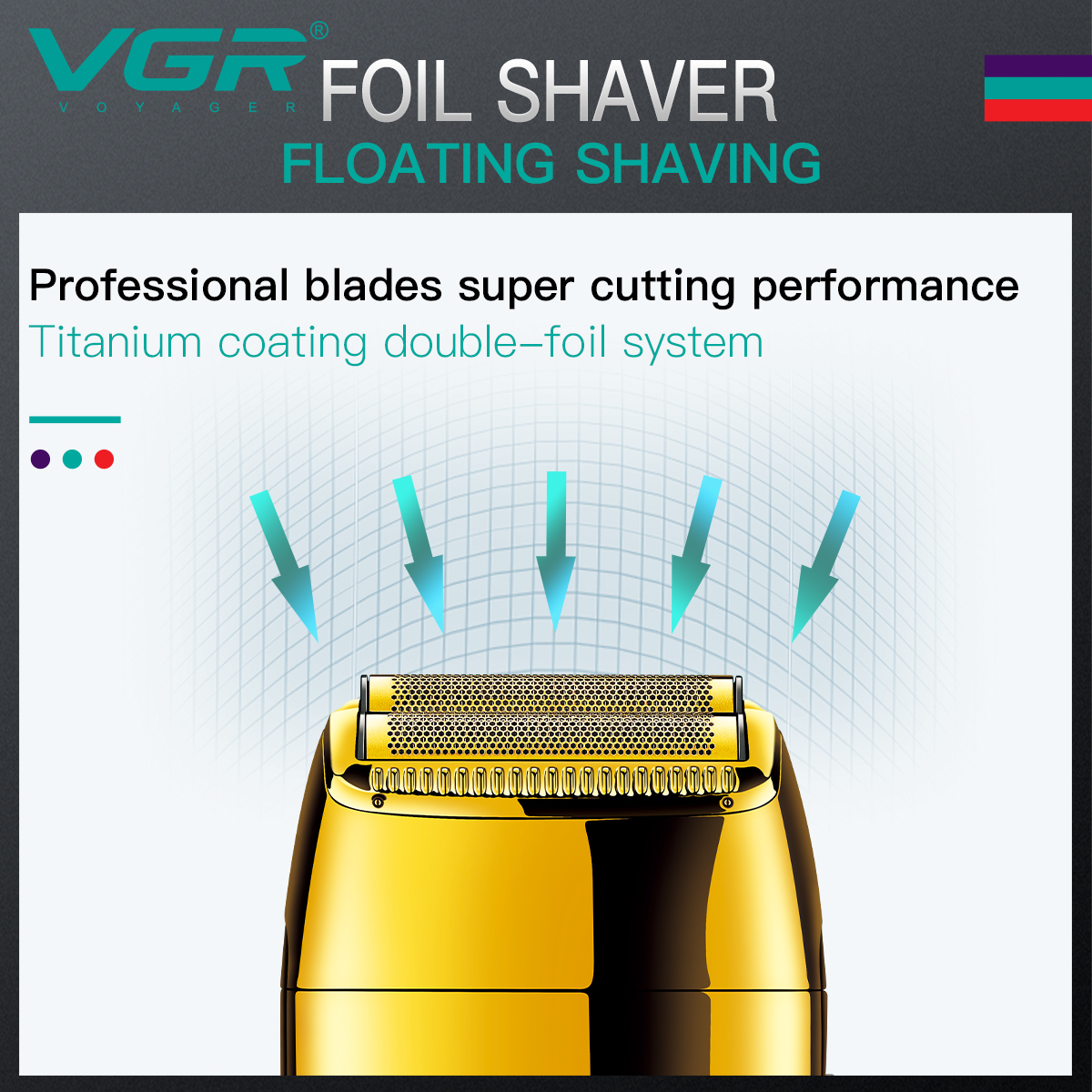VGR's new cross-border retro digital display whitening razor, shaving razor, edge trimming, rechargeable shaving head and hair clipper is priced at 399 Specification image