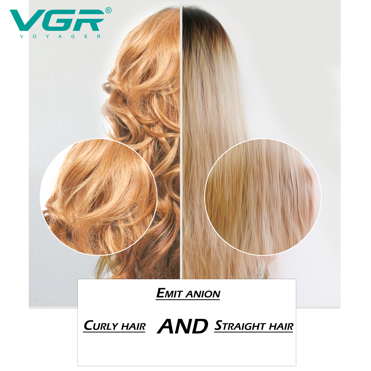 VGR492 Cross-border Hair Dryer Comb, Lazy person Hair Care Straightening Comb, Home negative ion curling iron, travel Straightening comb details Picture