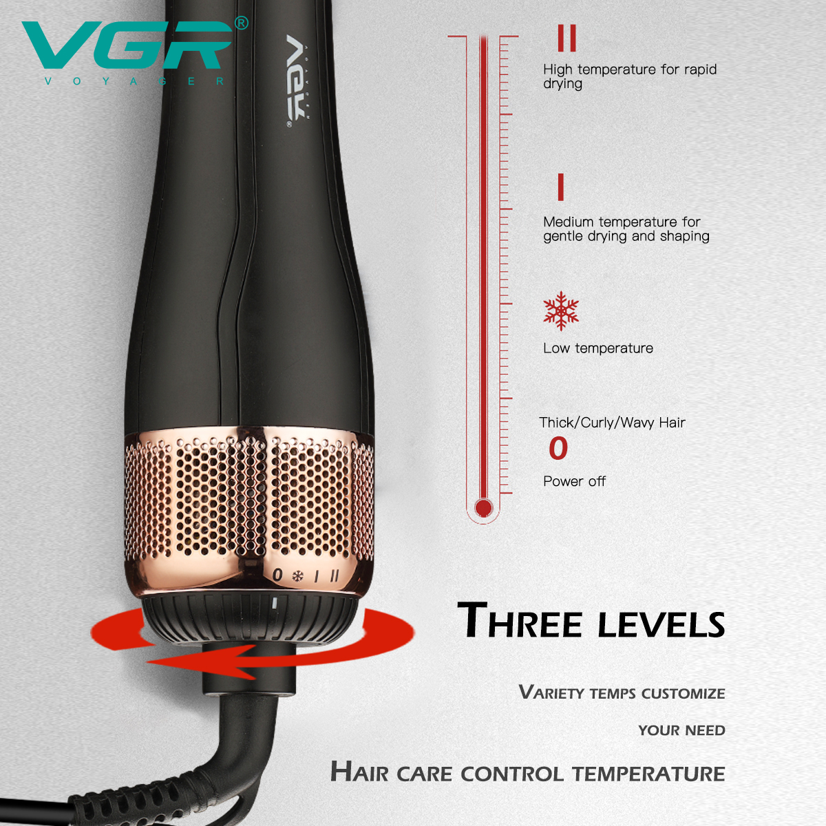 VGR492 Cross-border Hair Dryer Comb, Lazy person Hair Care Straightening Comb, Home negative ion curling iron, travel Straightening comb Application Scenario