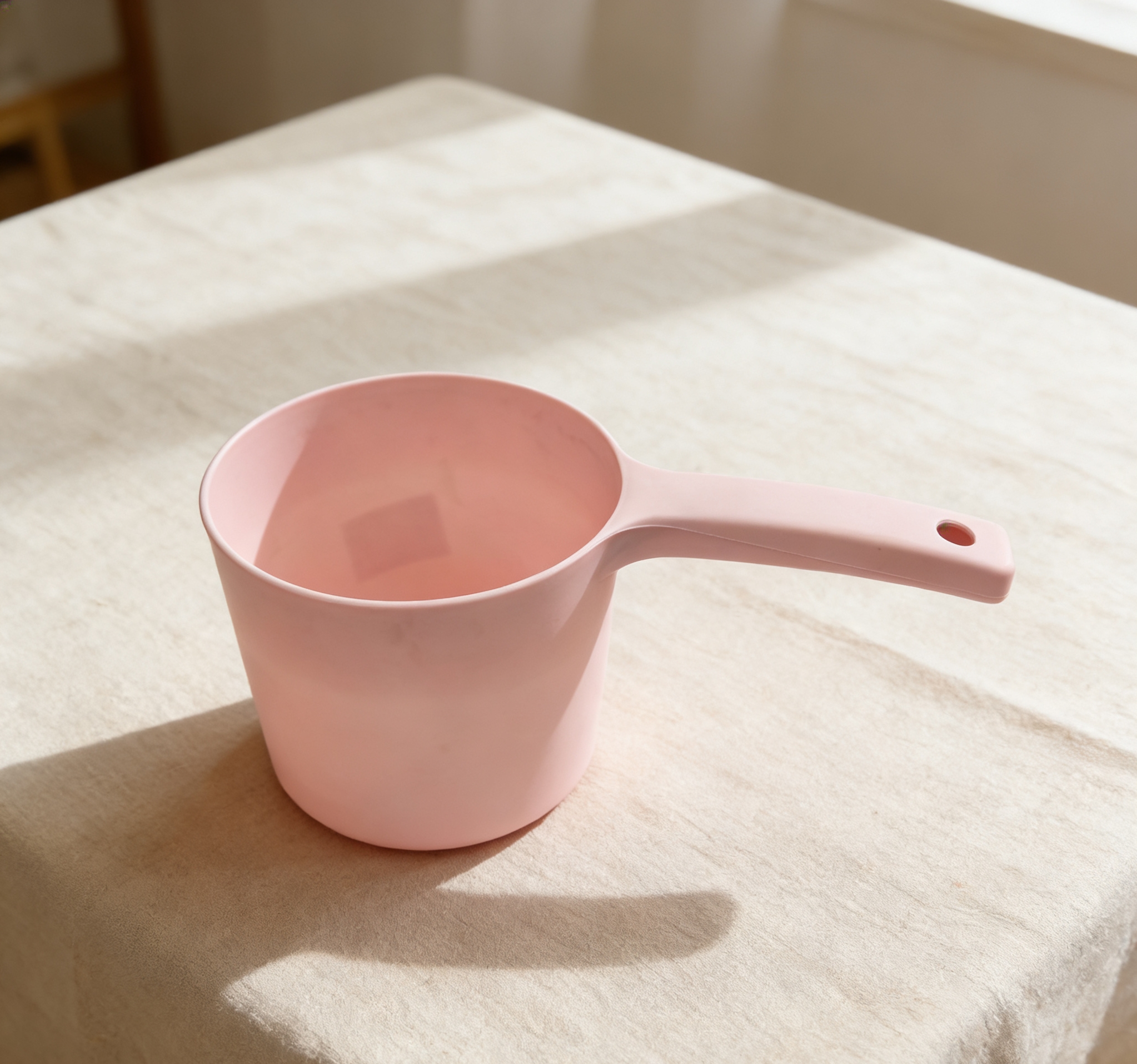 Macaron powder thickened plastic ladle with hanging hole, long-handled ladle, kitchen and bathroom household ladle, shampoo ladle wholesale Application Scenario