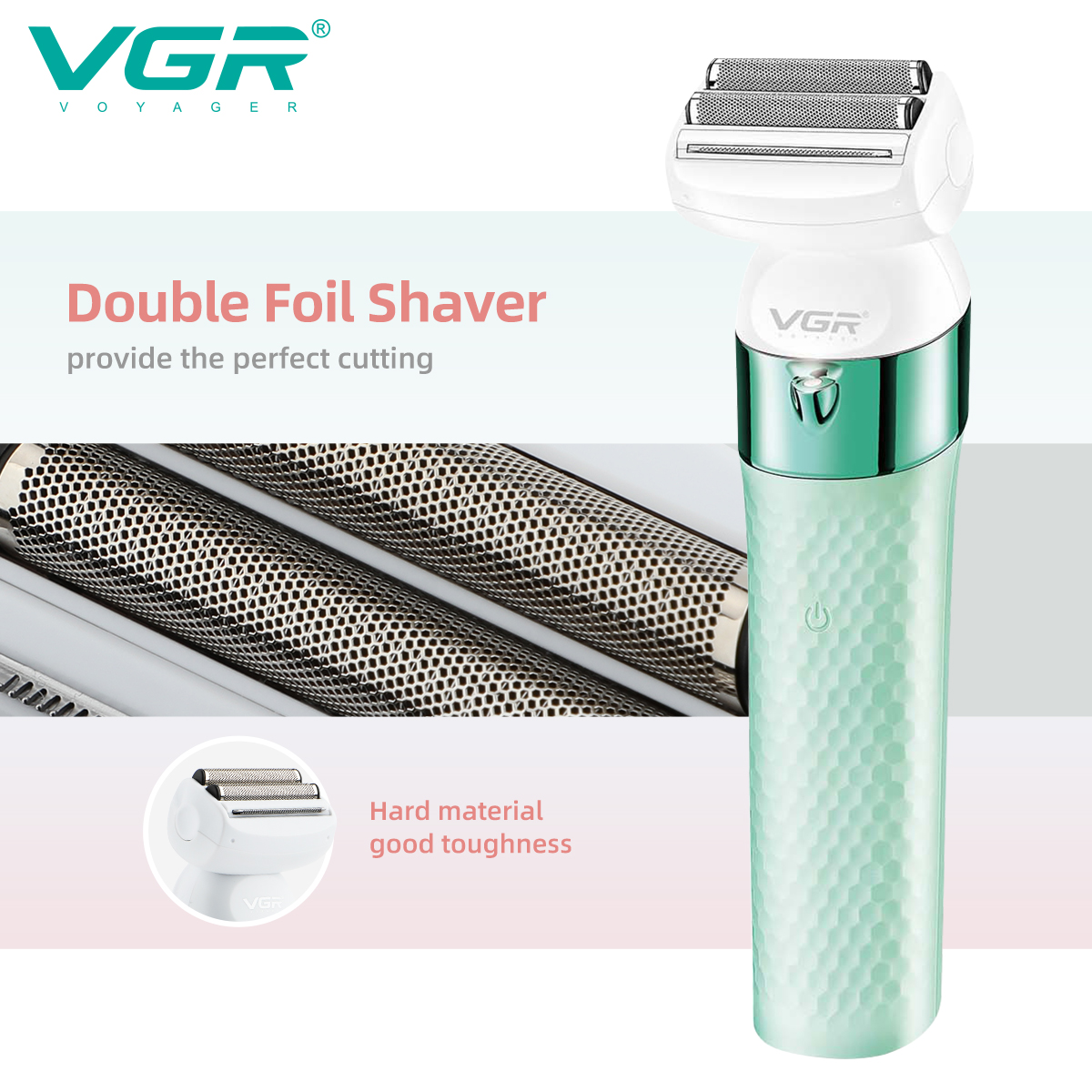VGR729 Cross-border New multi-functional IPX7 waterproof two-in-one Women's hair Shaving Set, Sideburn hair shaving device Item Picture