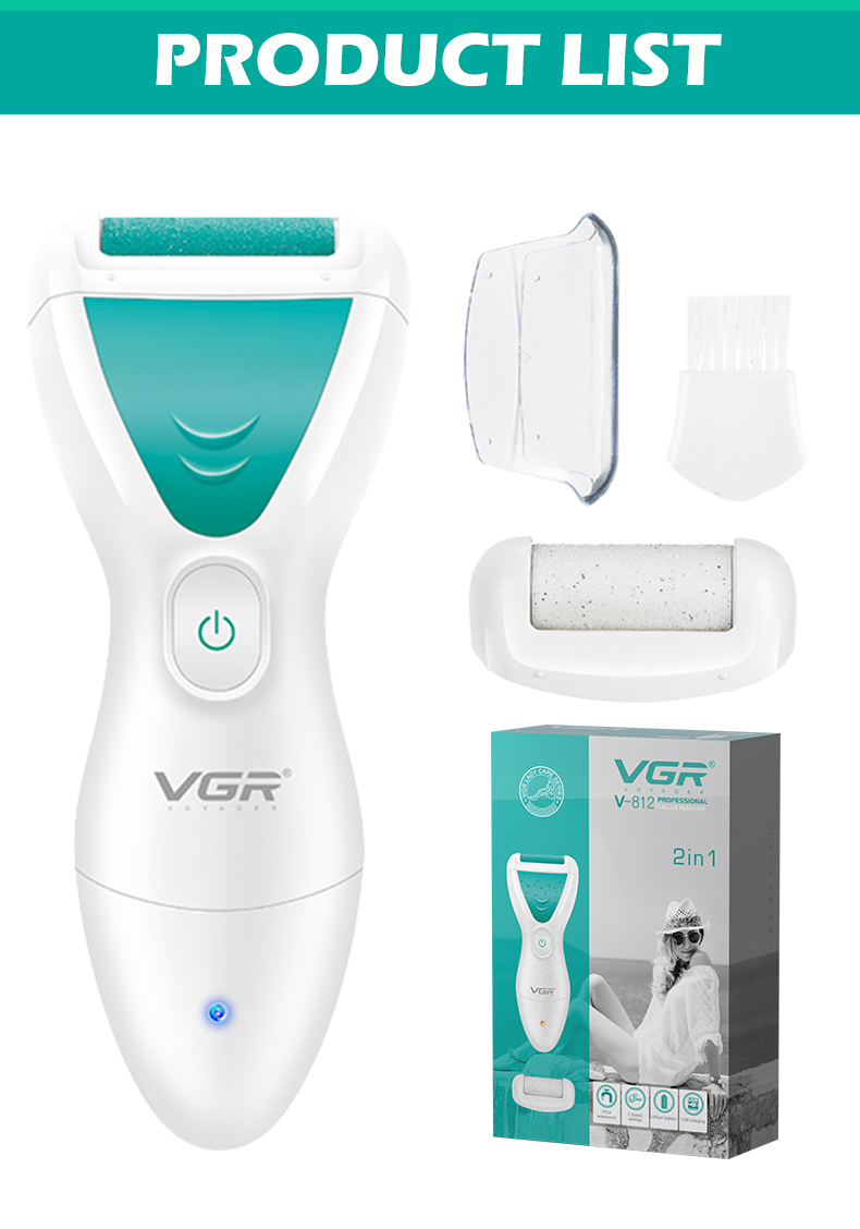 VGR812 foot scrubber, digital display, electric, IPX6 waterproof, can remove calluses and dead skin, and is a foot care device pic 9