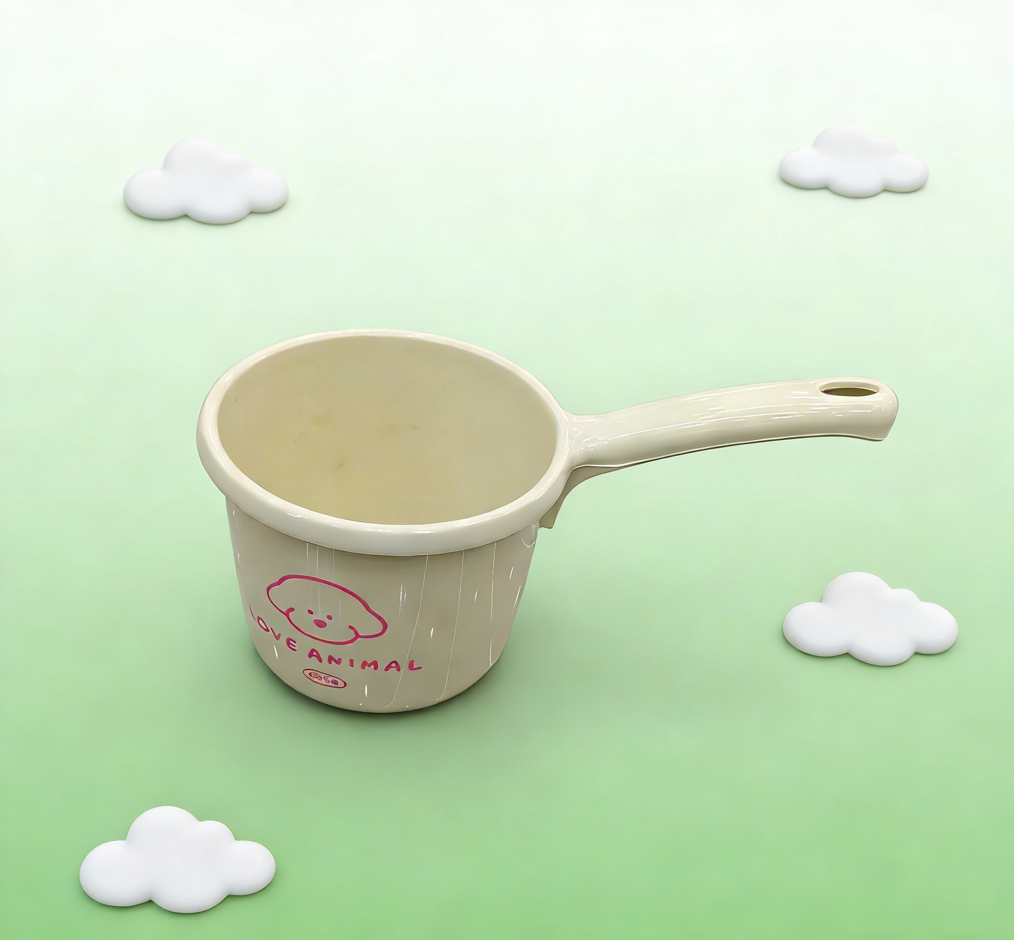 Household cute cartoon plastic ladle with hanging hole kitchen long handle ladle bathroom children 's hair washing special cute 水舀子 wholesale Item Picture