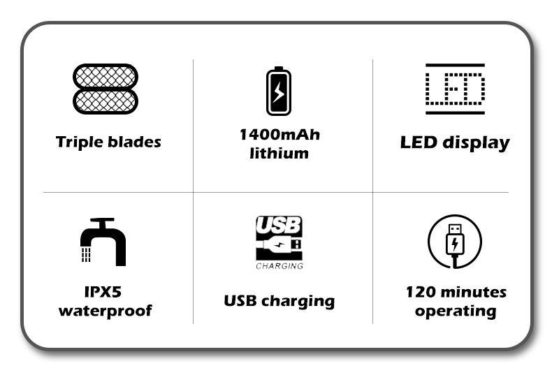 VGR356 Metal body waterproof floating USB compact long-lasting shaver pic 2