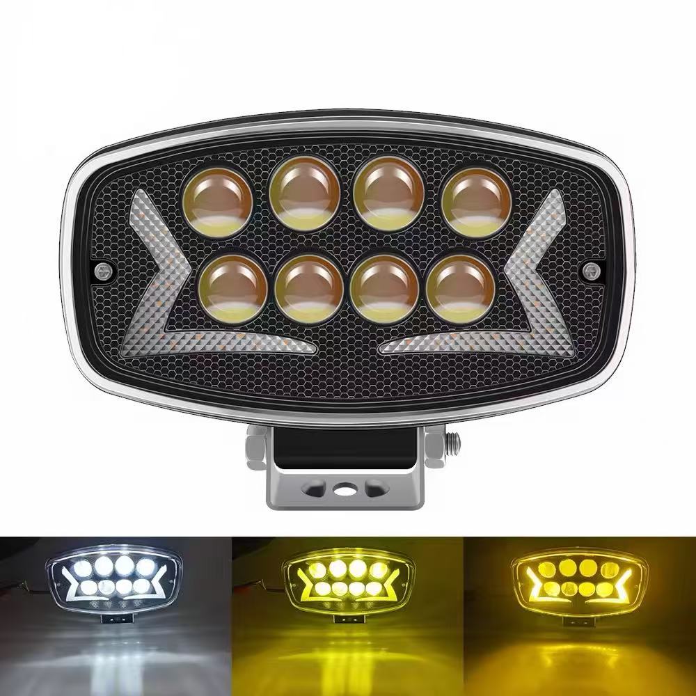 大功率欧卡射灯黄光白光爆闪行车灯雾灯6寸大功率80W货车灯车顶灯