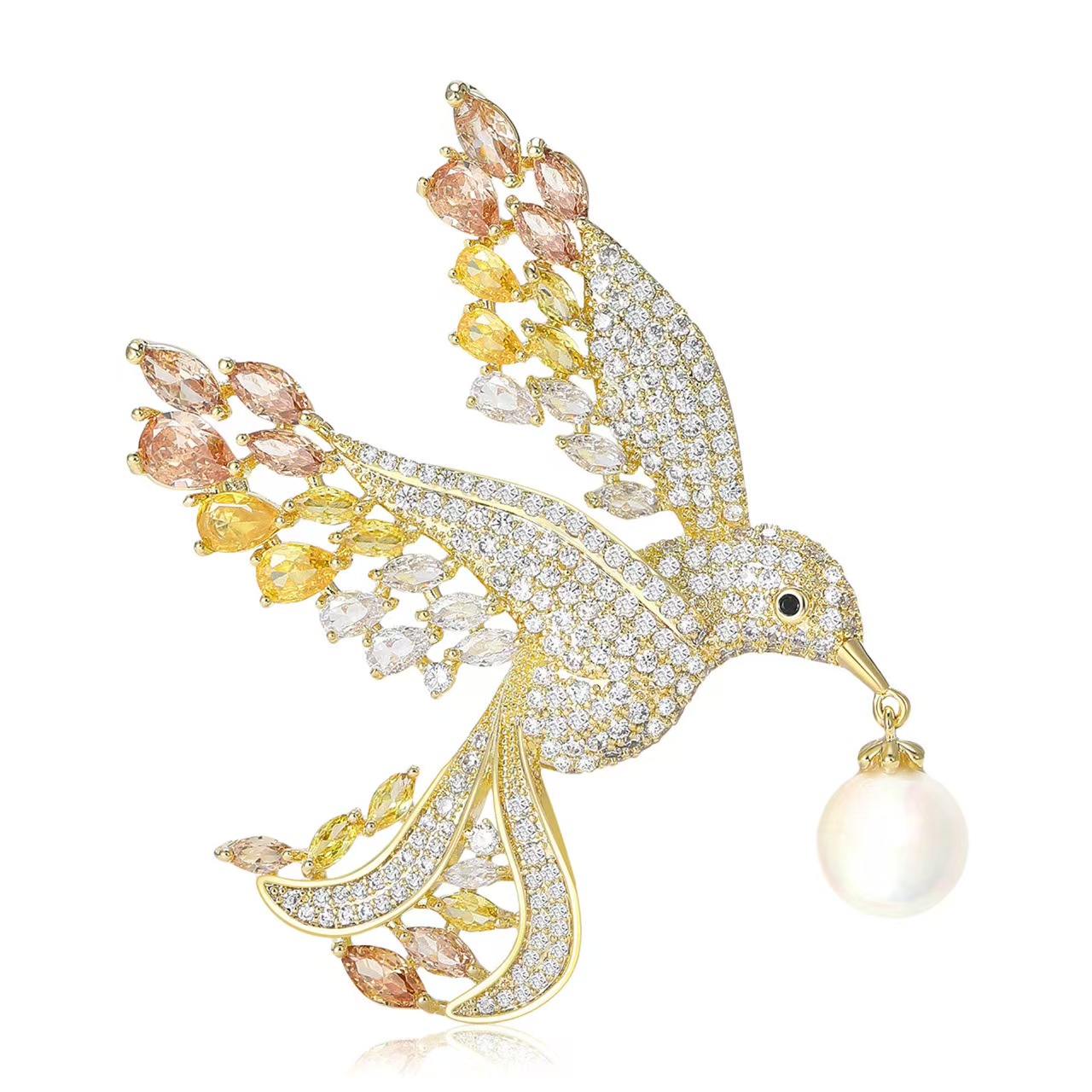 Cross-border European and American products, including pearl bird brooches, brooches, anti-exposure pins, and high-end classical feminine clothing accessories Application Scenario