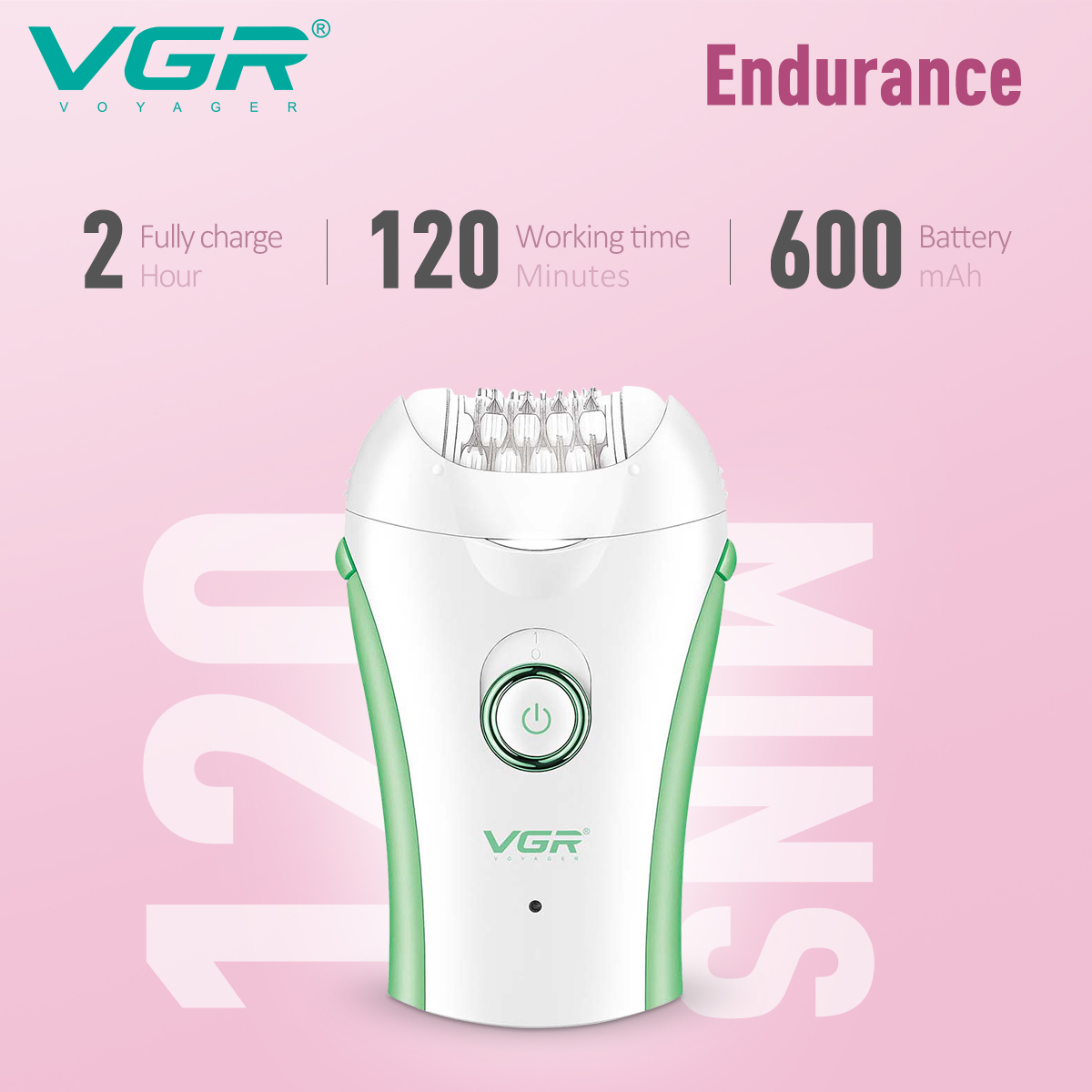 VGR705 Ladies' Hair shaver head washable USB charging hair remover Specification image