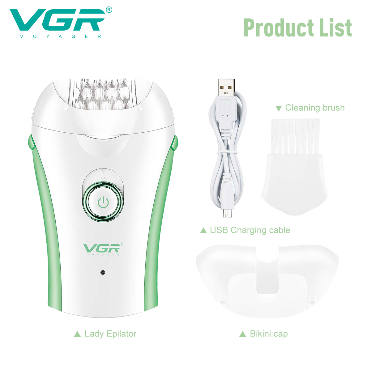 VGR705 Ladies' Hair shaver head washable USB charging hair remover