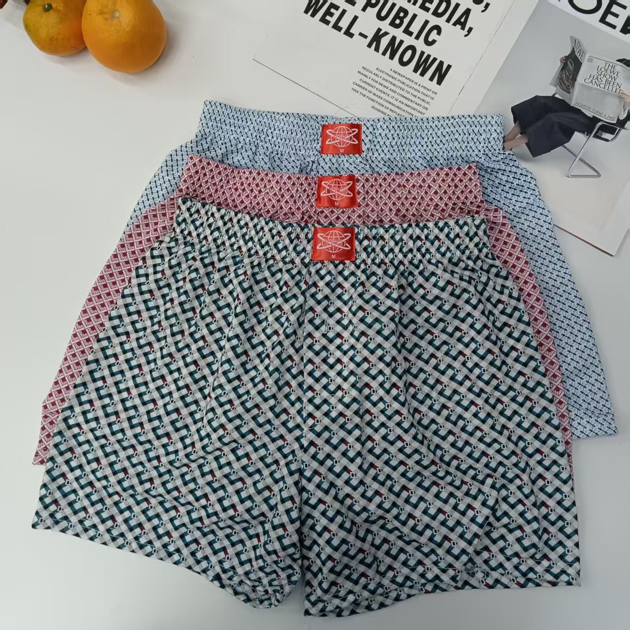 635# Foreign trade export to the Middle East and Africa region: Arlo pants, men's loose boxer shorts, comfortable shorts, four-cornered hem men's boxer shorts, printed comfortable breathable underwear QNI Specification drawing