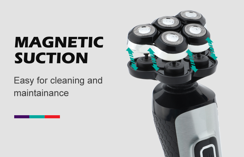 VGR385 Five-head magnetic floating razor with LCD digital display, multi-waterproof and long-lasting razor pic 5