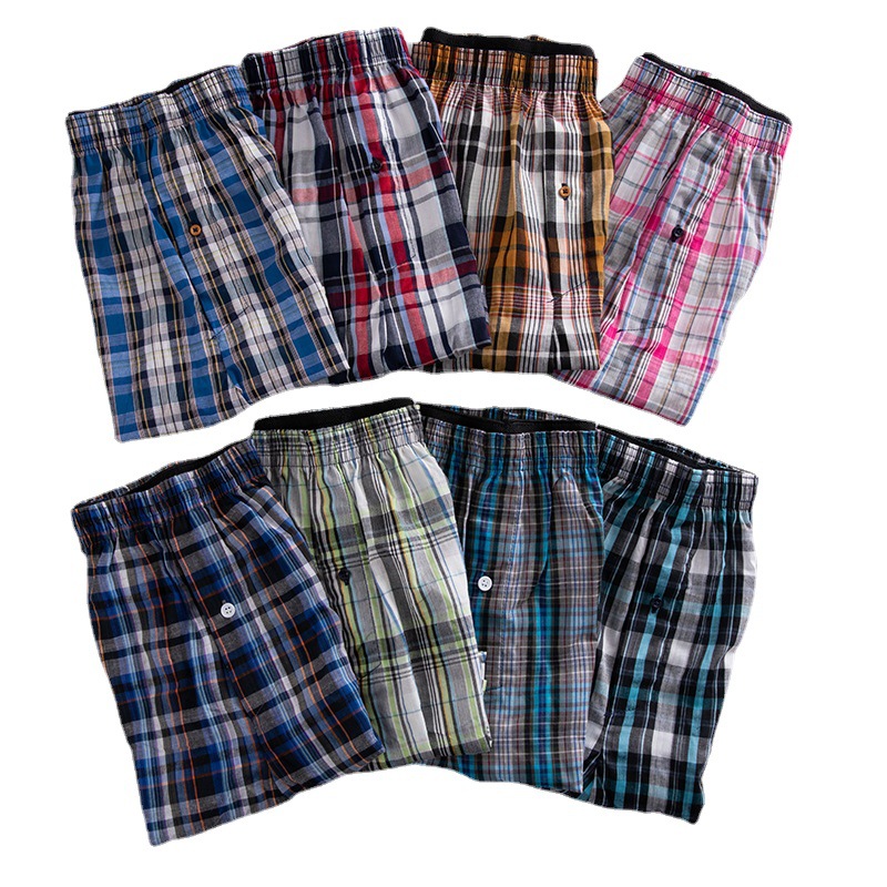 632# Men's briefs in stock for export to the Middle East and Africa, with grid patterns, elastic waist and head, men's Arlo pants, QNI Item Picture
