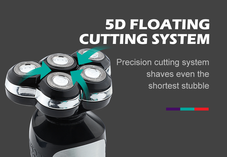 VGR385 Five-head magnetic floating razor with LCD digital display, multi-waterproof and long-lasting razor pic 6