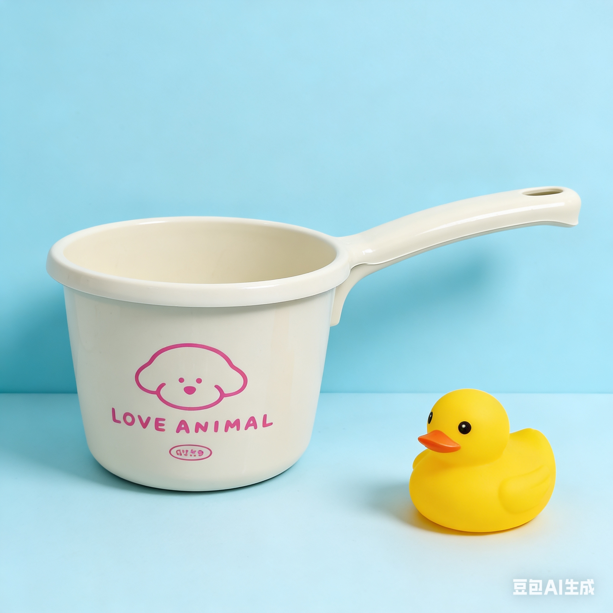 Household cute cartoon plastic ladle with hanging hole kitchen long handle ladle bathroom children 's hair washing special cute 水舀子 wholesale