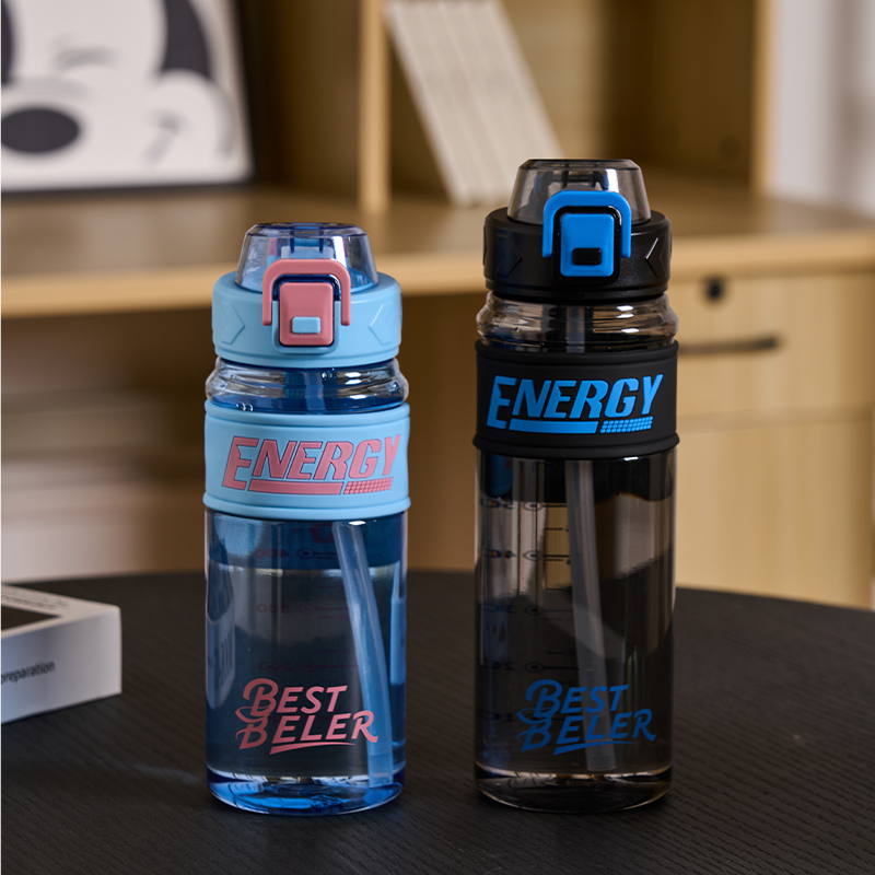 Water cups, other large-capacity straw cups, men's and women's outdoor sports and fitness, high appearance level, portable anti-drop student plastic cups, 780ML, 2131-945 details Picture