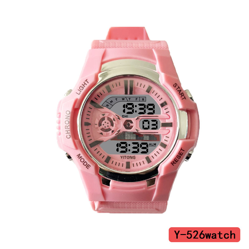 Yi-dos tres YITONG modelo básico reloj electrónico de alto rendimiento duradero ahorro de preocupaciones estudiantes de clase uso diario especial Y-526 color reloj electrónico redondo reloj electrónico para hombres a prueba de agua brillante reloj deportivo tendencia Item Picture