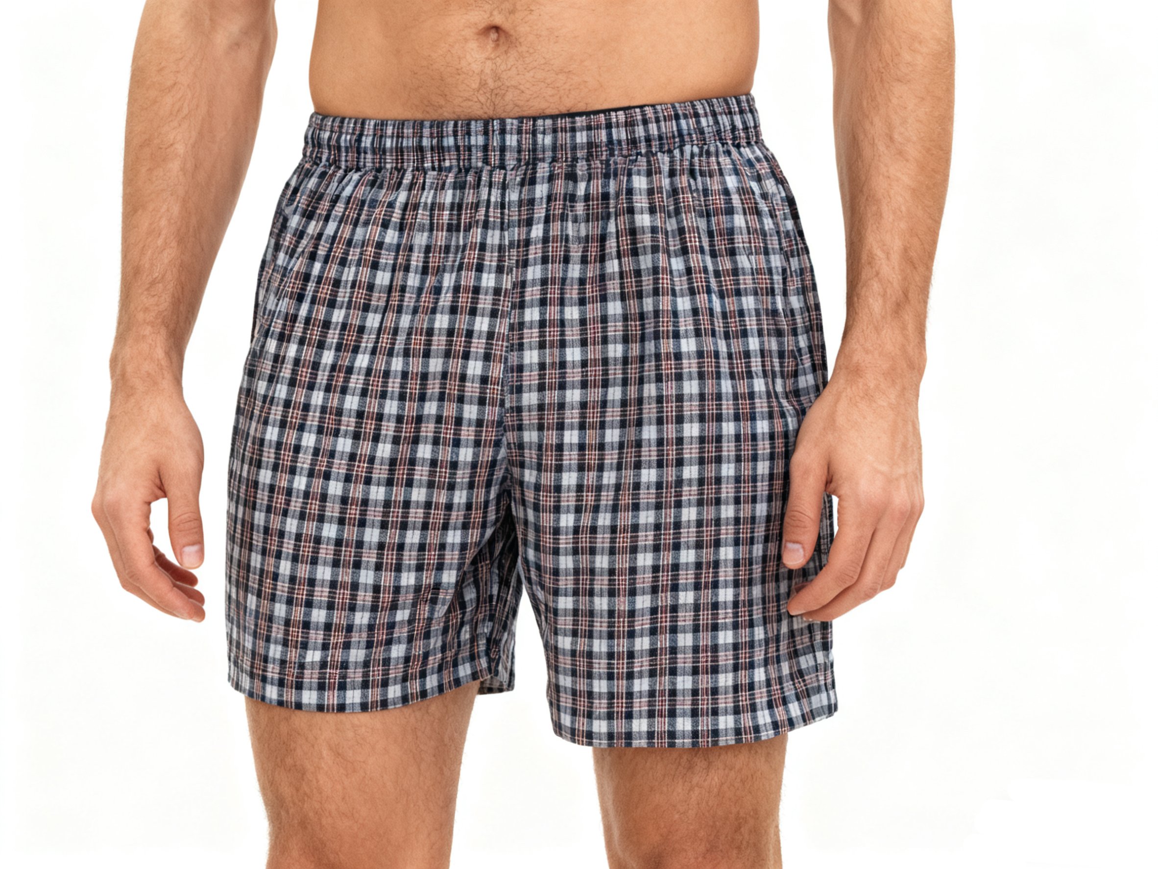 632# Men's briefs in stock for export to the Middle East and Africa, with grid patterns, elastic waist and head, men's Arlo pants, QNI Specification drawing