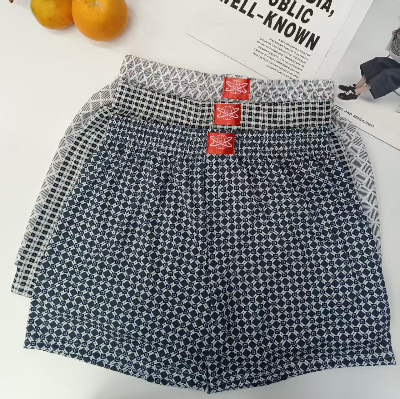 635# Foreign trade export to the Middle East and Africa region: Arlo pants, men's loose boxer shorts, comfortable shorts, four-cornered hem men's boxer shorts, printed comfortable breathable underwear QNI Item Picture