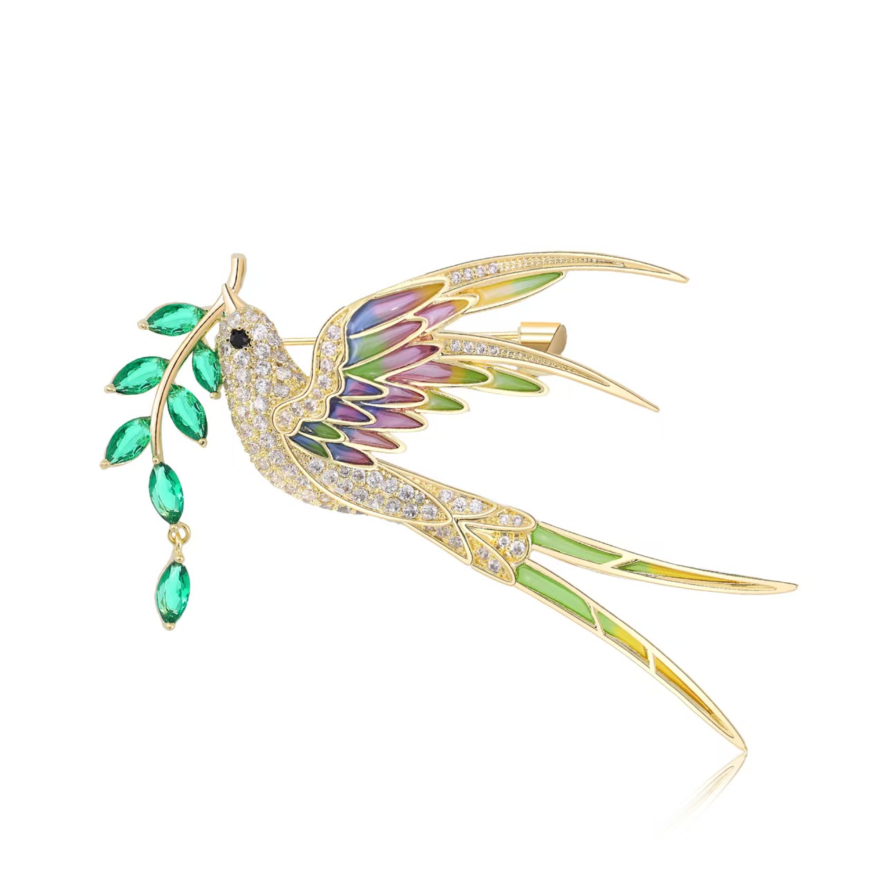 Nuevo creativo micro inserto cobre circonitas golondrina ouroboros broches premium sense lady wear broches broches adornos pins pic 1