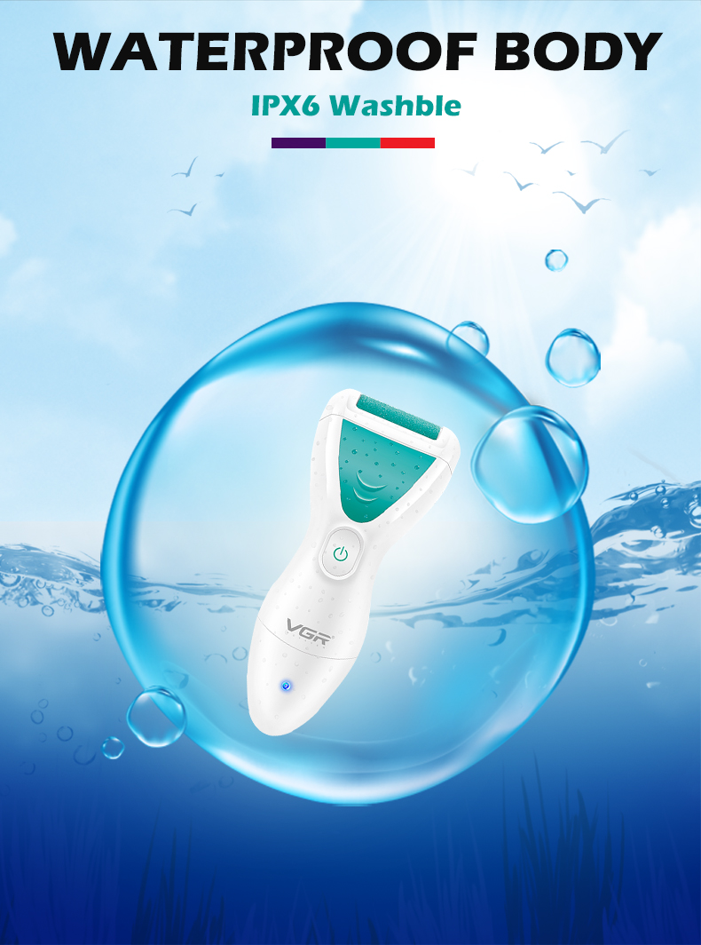 VGR812 foot scrubber, digital display, electric, IPX6 waterproof, can remove calluses and dead skin, and is a foot care device pic 4