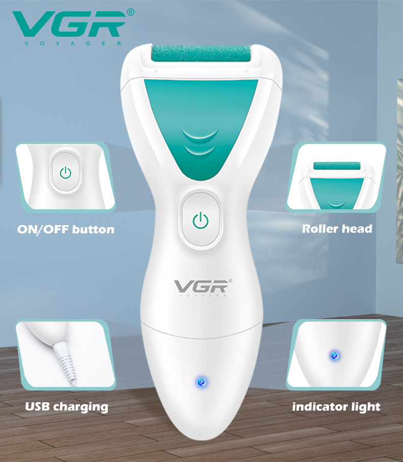 VGR812 foot scrubber, digital display, electric, IPX6 waterproof, can remove calluses and dead skin, and is a foot care device pic 3