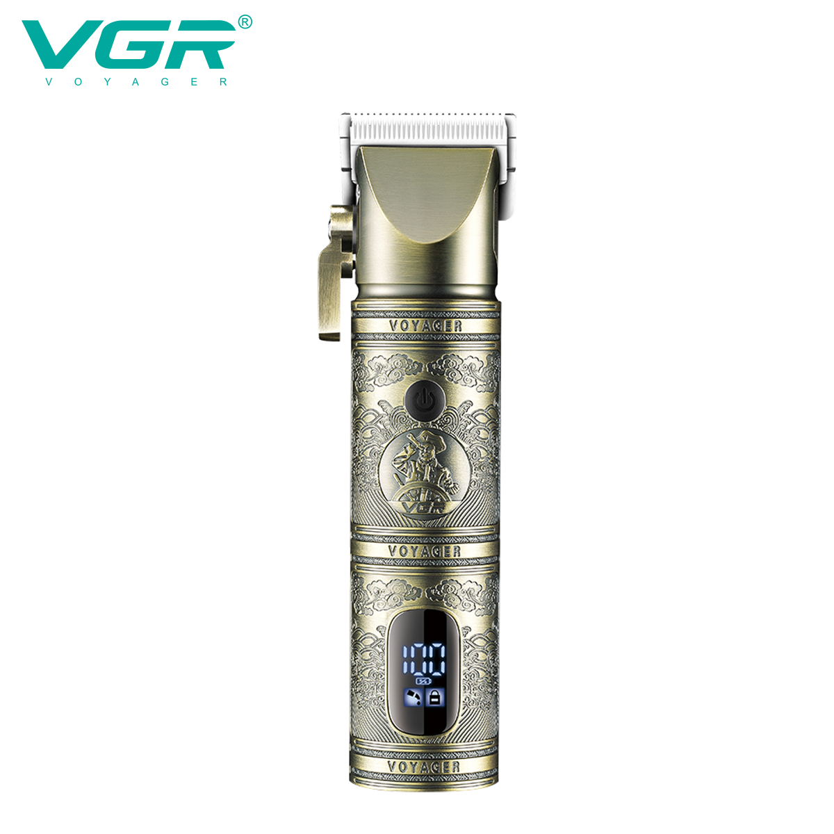 Wholesale VGR697 hair clipper electric hair trimmer Household electric hair trimmer LCD digital display engraved hair clipper details Picture