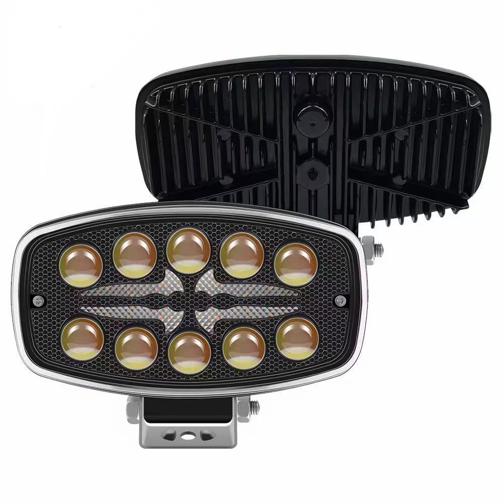 New 6-inch yellow and white dual-color led off-road motorcycle spotlights with flashing Ouka, equipped with 60w headlights Specification image