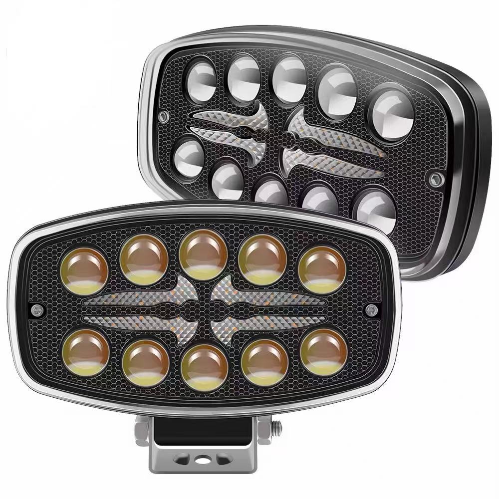 New 6-inch yellow and white dual-color led off-road motorcycle spotlights with flashing Ouka, equipped with 60w headlights Application Scenario