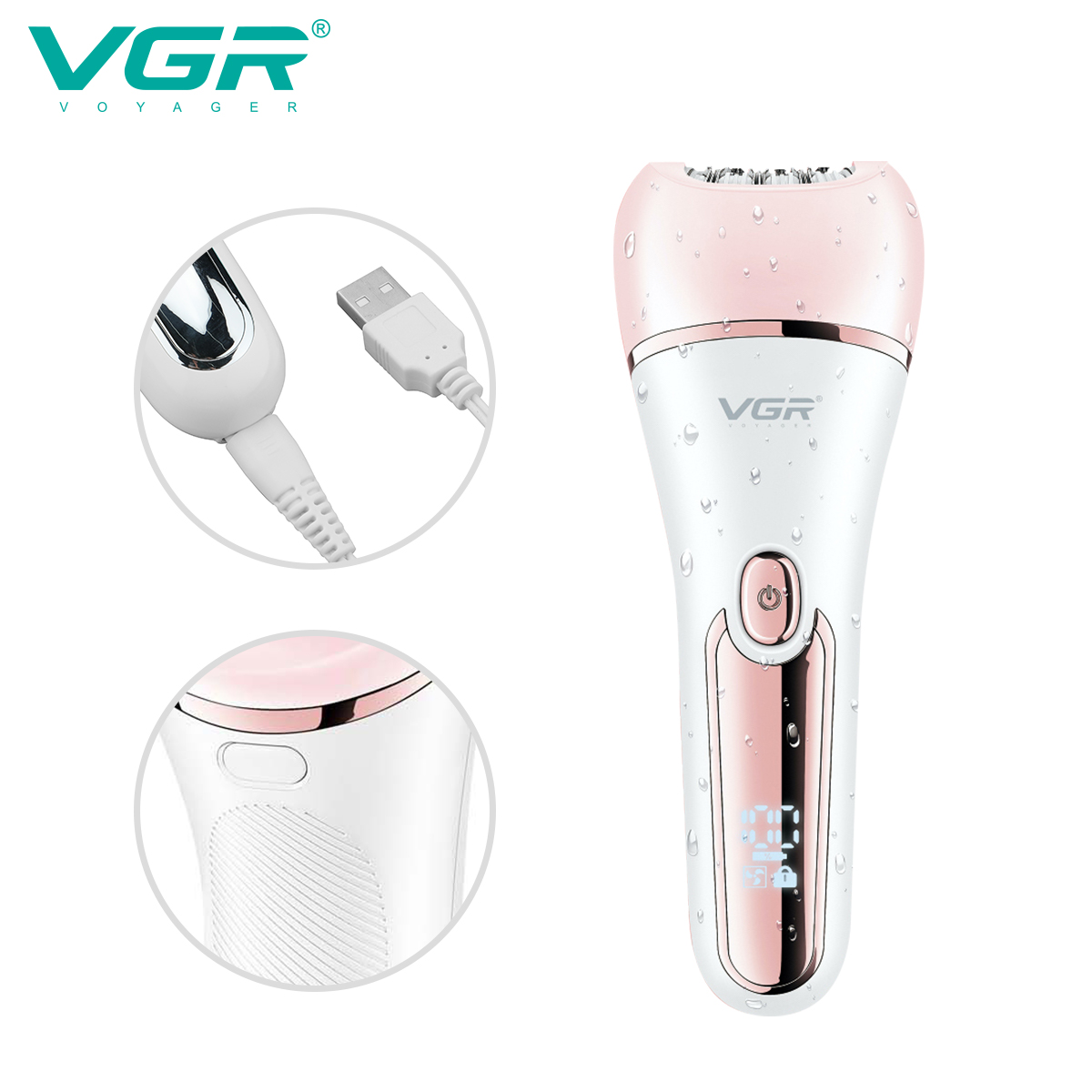 VGR733 Multi-functional Women's Hair Removal Device, armpit hair scraping Magic Tool, Hair Shaving device, Electric hair Pulling device, Hair removal Instrument set Item Picture