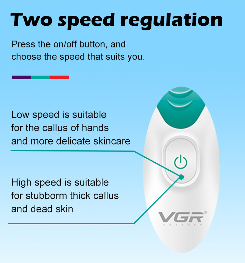 VGR812 foot scrubber, digital display, electric, IPX6 waterproof, can remove calluses and dead skin, and is a foot care device pic 6