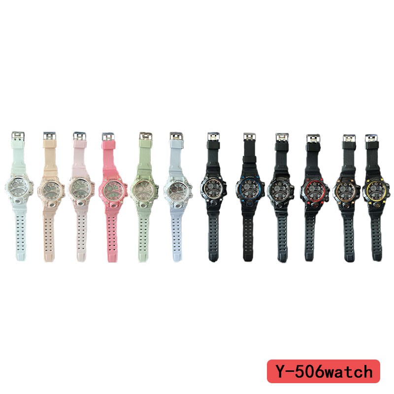 The YITONG basic model electronic watch from YITONG is cost-effective, durable and worry-free. It is specially designed for students to wear in class and on a daily basis. The Y-506 color electronic watch is a round electronic watch and a men's waterproof luminous sports watch. It is a trendy choice Specification image