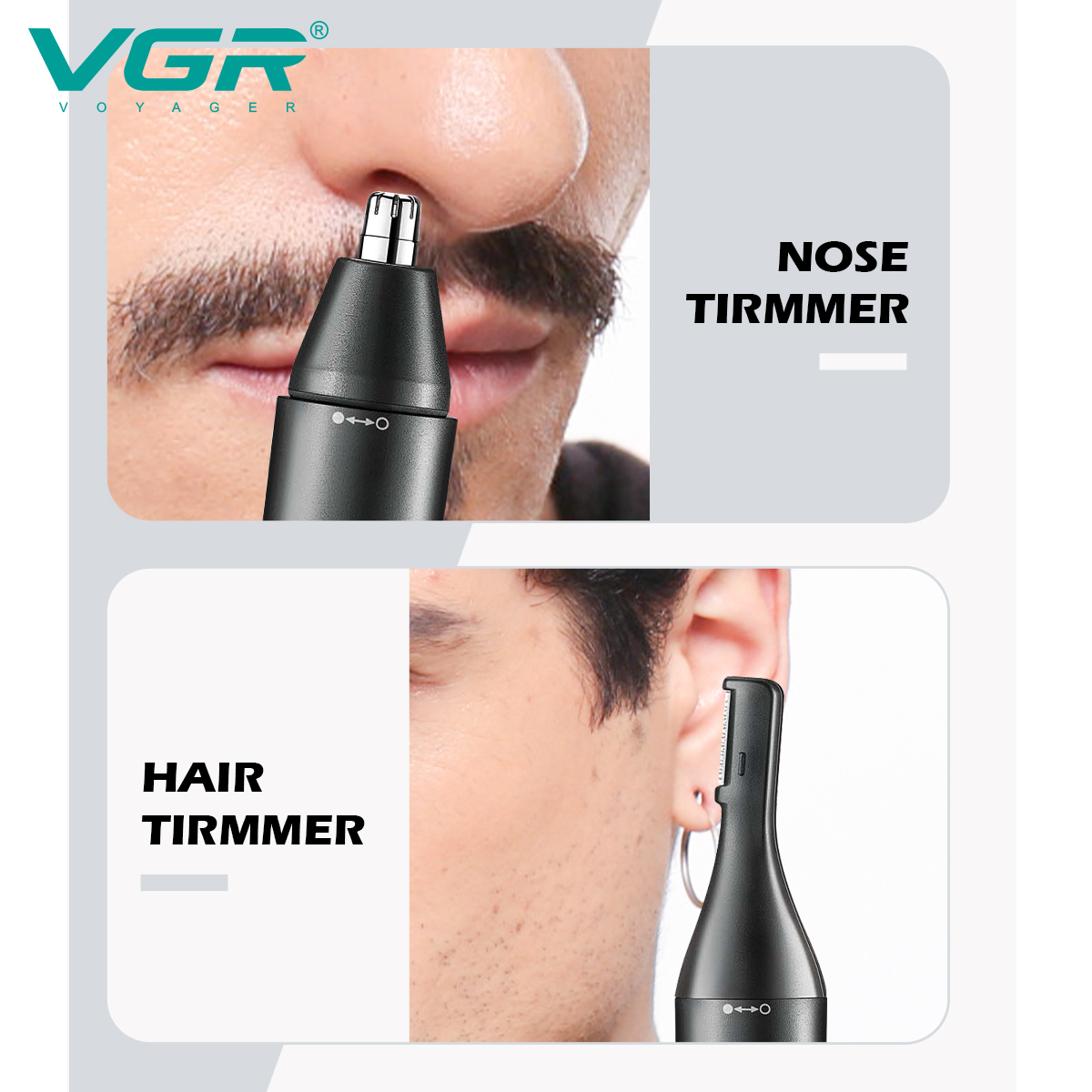 VGR613 Dual-purpose, waterproof and multi-functional nose hair Trimmer and Eyebrow Contouring knife Application Scenario