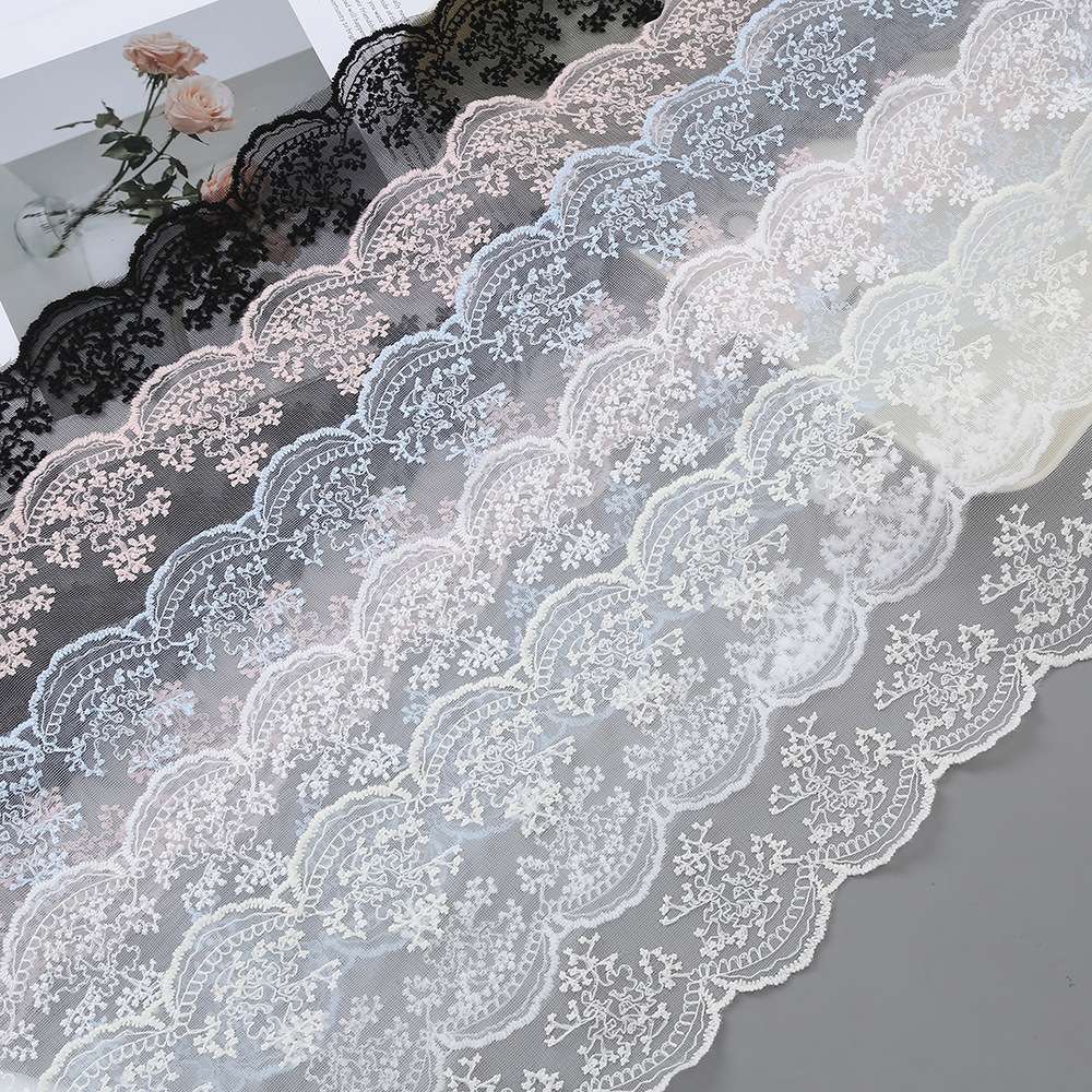 Factory direct supply of new mesh embroidery snowflake lace 16cm accessories, large intestine rings, clothing accessories, diy stock wholesale detail image 2