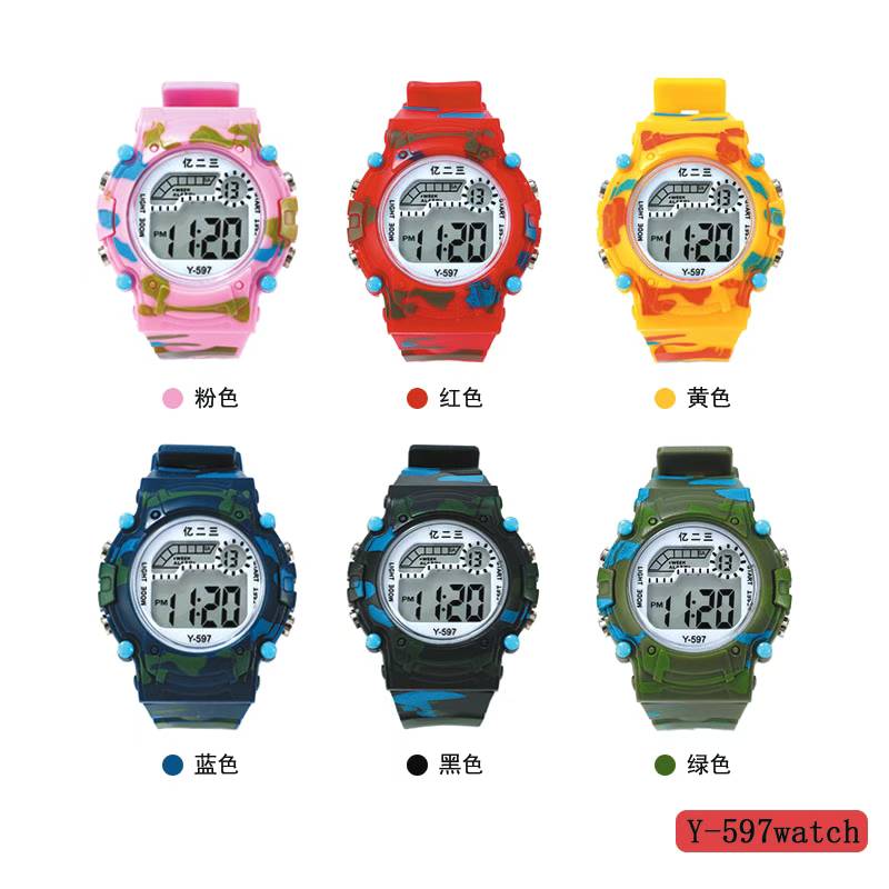 The YITONG basic model electronic watch from YITONG is cost-effective, durable and worry-free. It is specially designed for students to wear in class and daily life. The Y-597 color electronic watch, round electronic watch, men's waterproof luminous sports watch, trendy Specification image