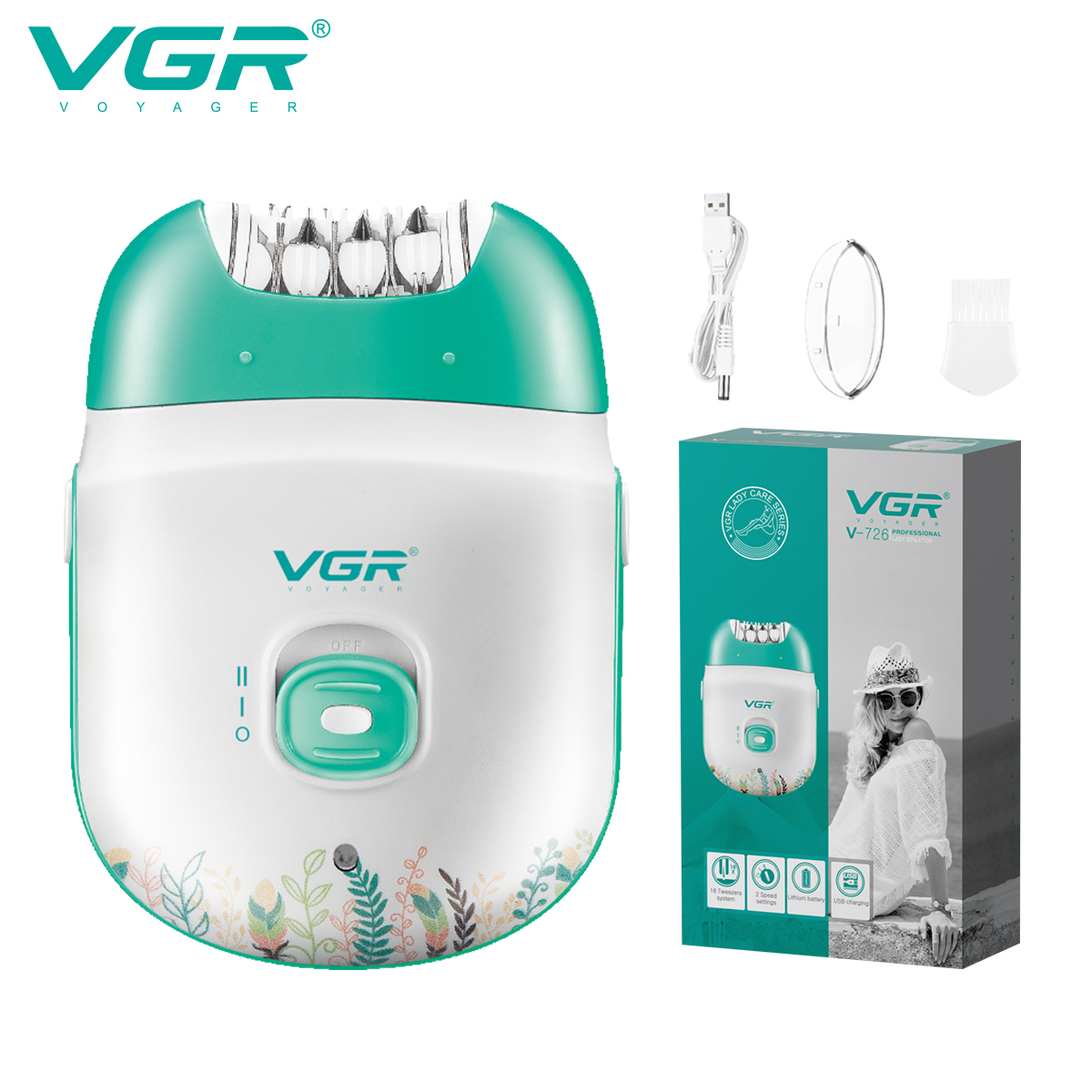 VGR726 Cross-border New Hair Remover, Women's Shaving Device, Mini Hair Pulling Device, USB
