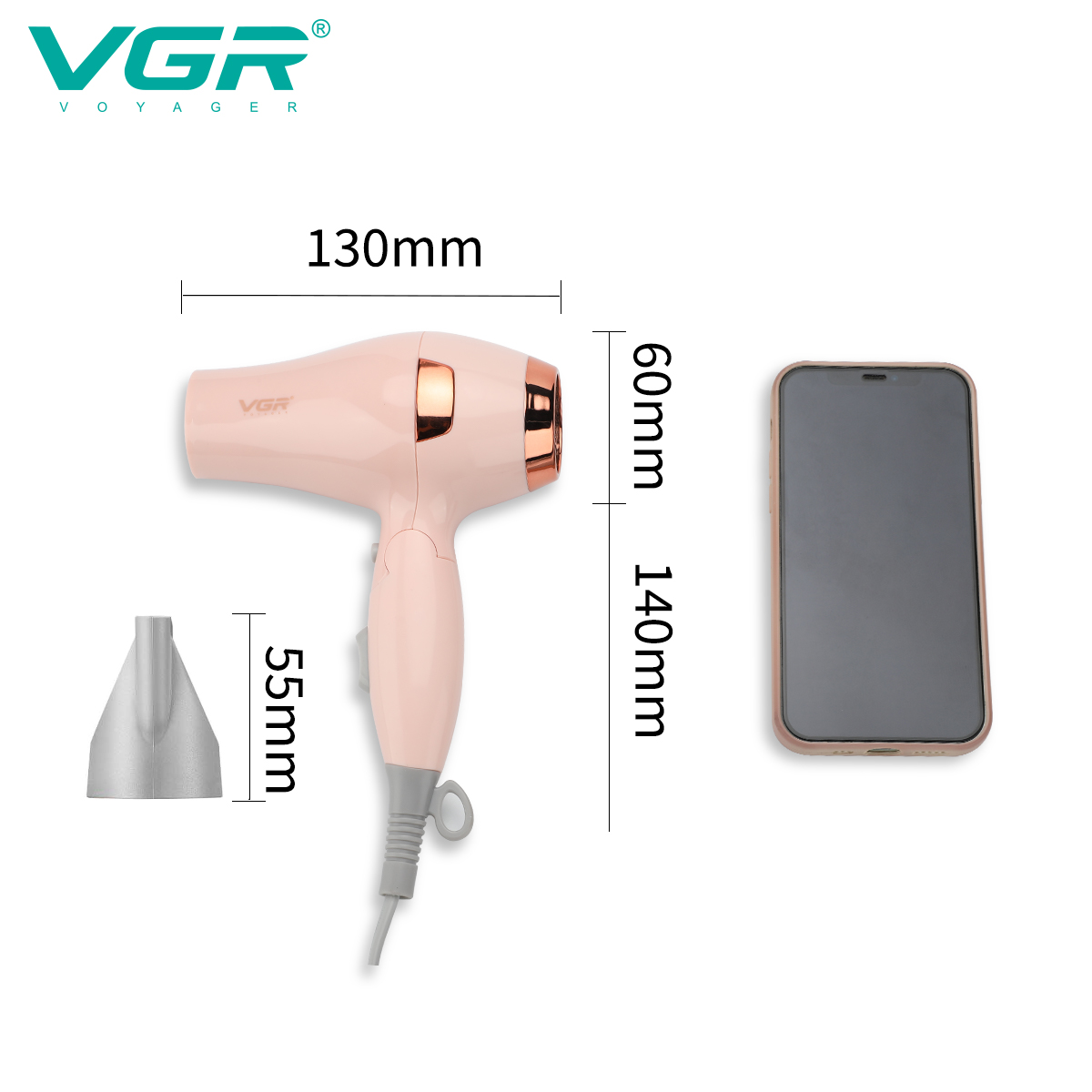 The VGR432 mini foldable travel portable hair dryer is selling well across borders Specification image