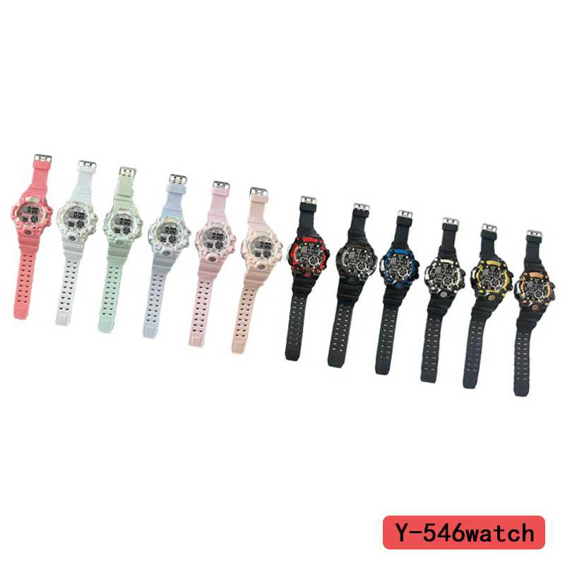 The YITONG basic model electronic watch from YITONG is cost-effective, durable and worry-free. It is specially designed for students to wear in class and on a daily basis. The Y-546 color electronic watch, round electronic watch, men's waterproof luminous sports watch, and trendy Specification image