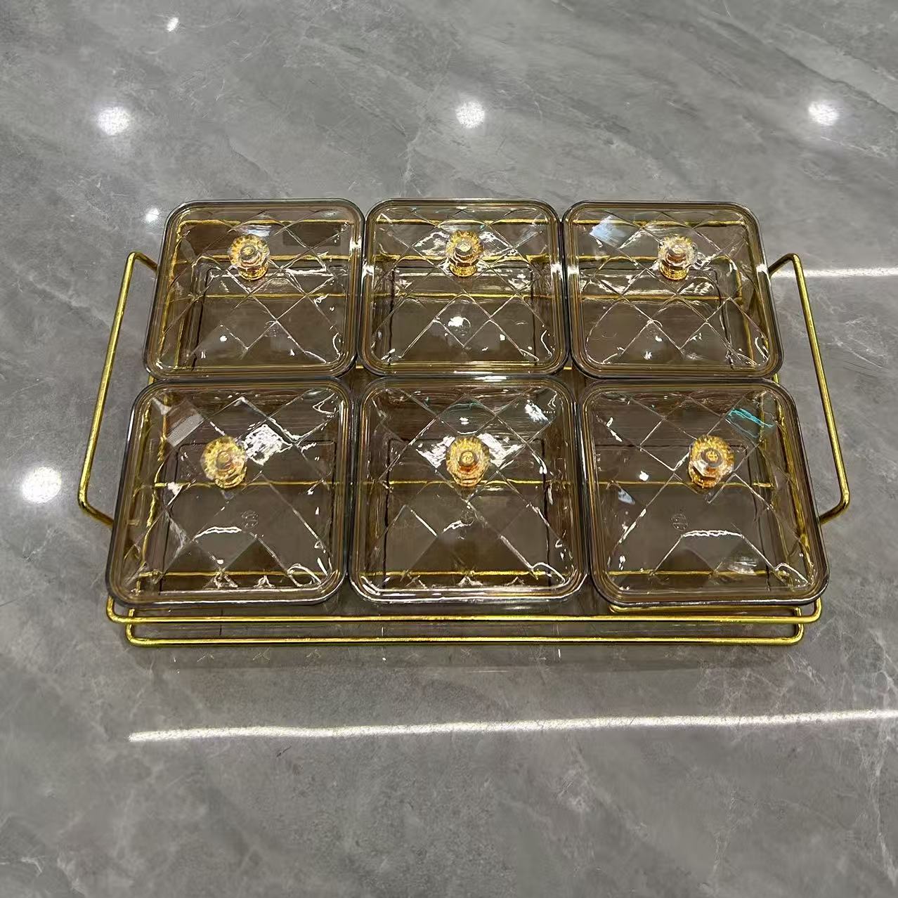 Light luxury high-end fruit platter, home living room coffee table, snack inventory, heart plate, snack display plate, firm dried fruit storage box Item Picture