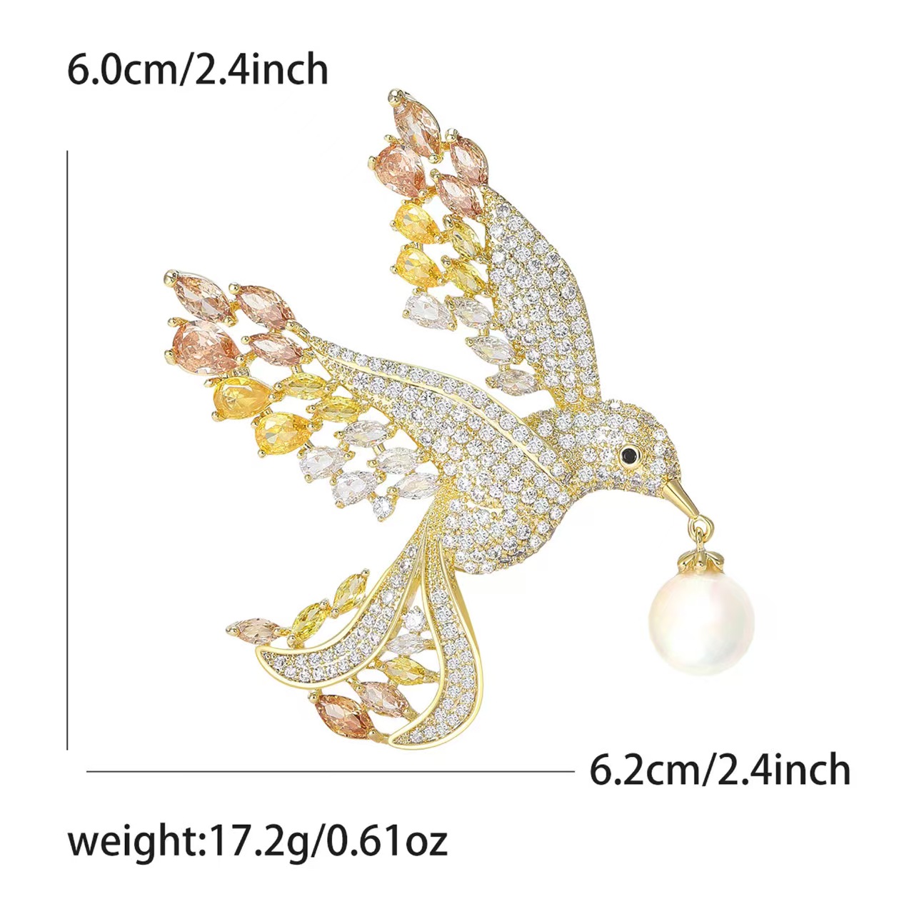 Cross-border European and American products, including pearl bird brooches, brooches, anti-exposure pins, and high-end classical feminine clothing accessories Item Picture