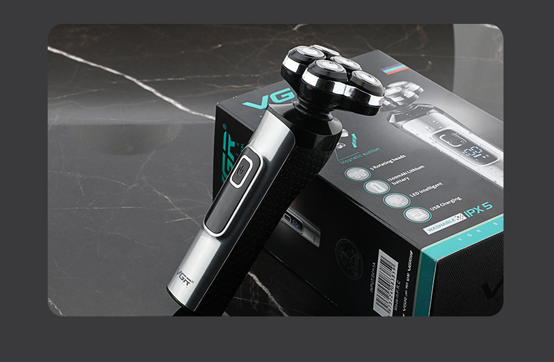 VGR385 Five-head magnetic floating razor with LCD digital display, multi-waterproof and long-lasting razor pic 10