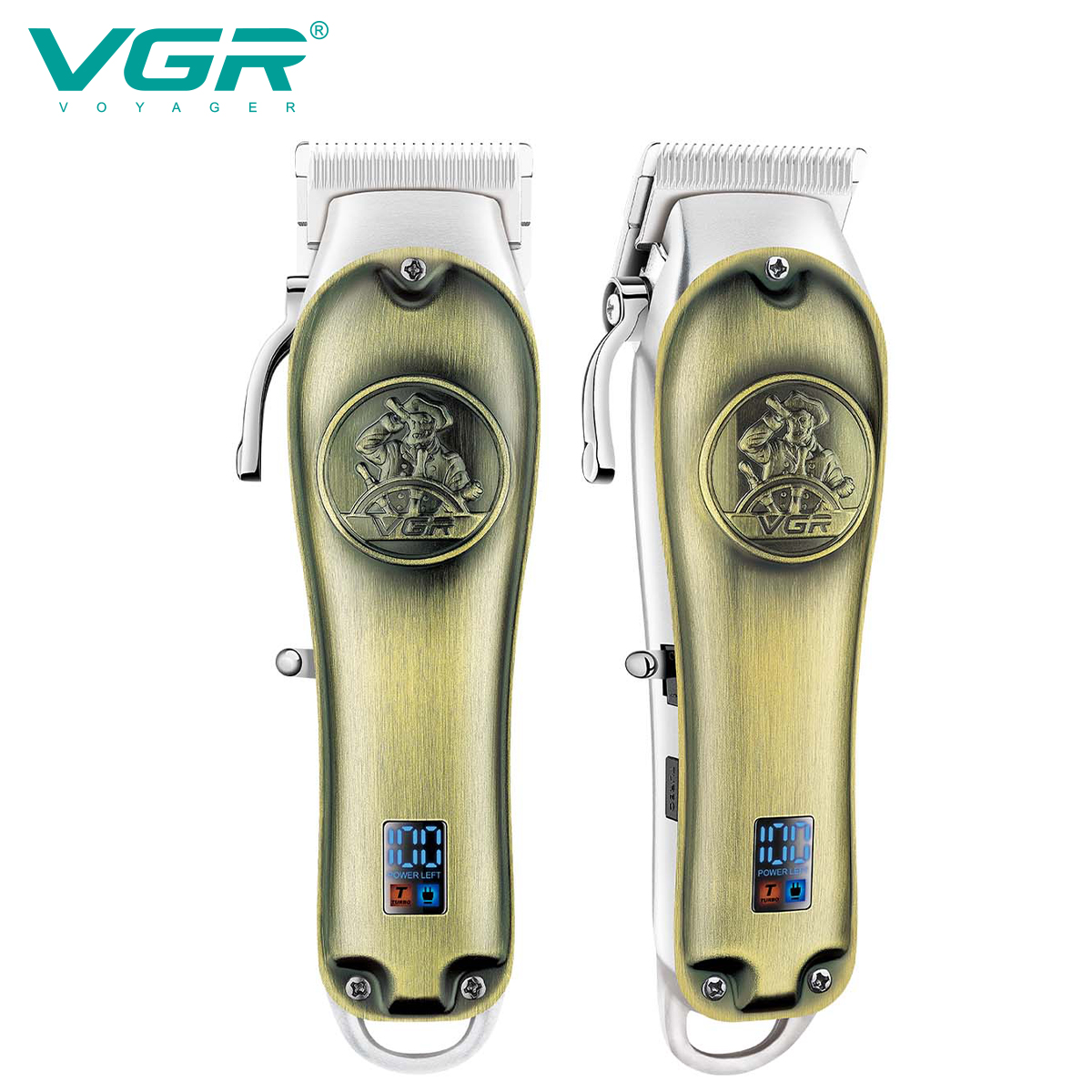 VGR658 Cross-border metal body retro electric push-charge dual-purpose oil-powered hair clipper Item Picture